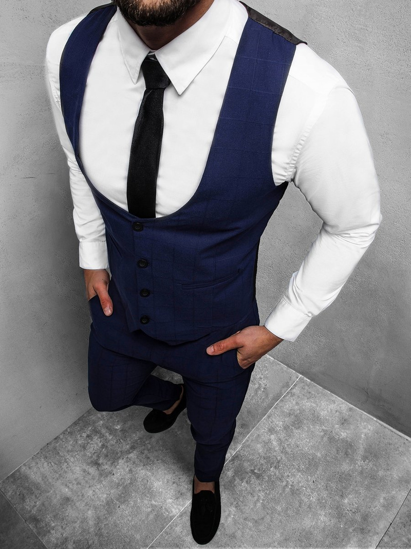 Férfi szett - mellény és chino nadrág Gránát OZONEE DJ/5556