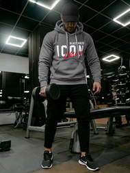 Férfi kapucnis felső grafit OZONEE JS/8B1736/5