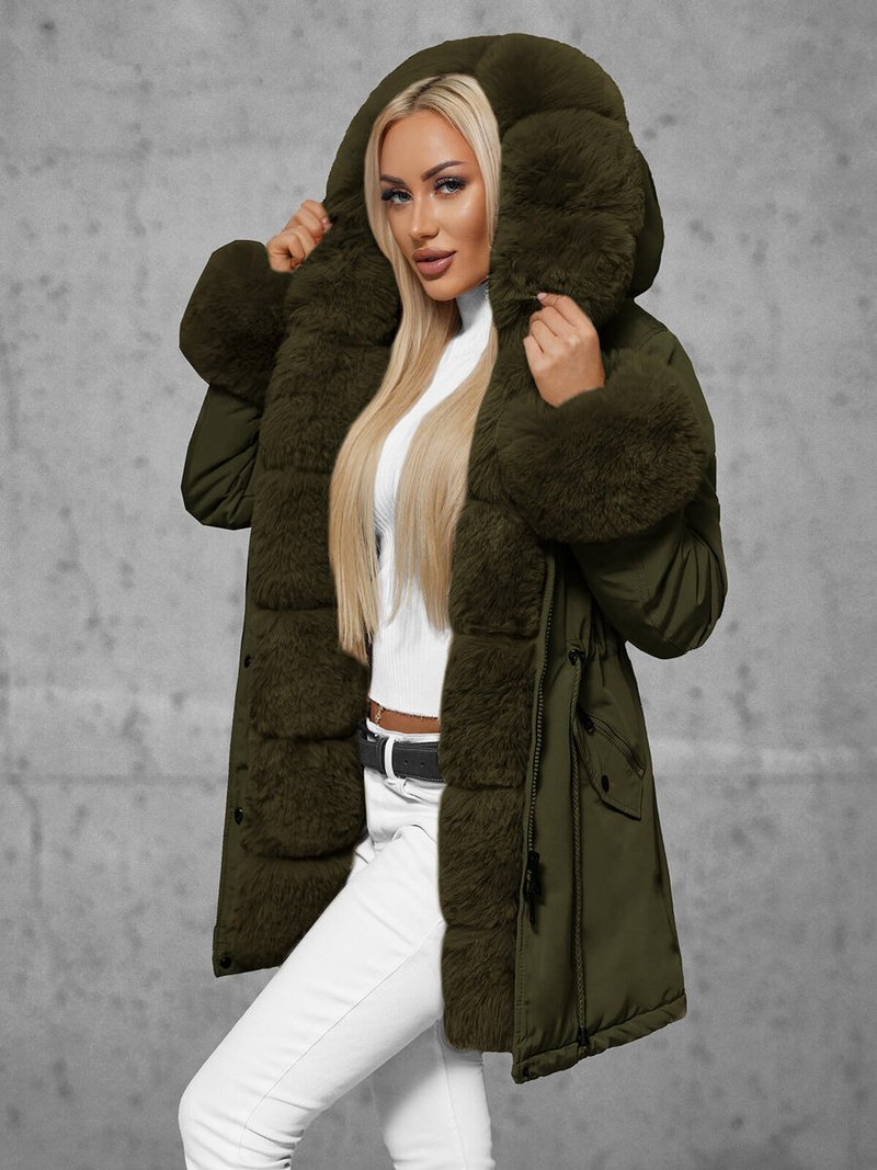 Női téli kabát zöld OZONEE JS/16M9062/136Z