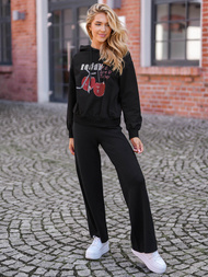 Női kapucnis pulóver fekete OZONEE JS/8B856/3