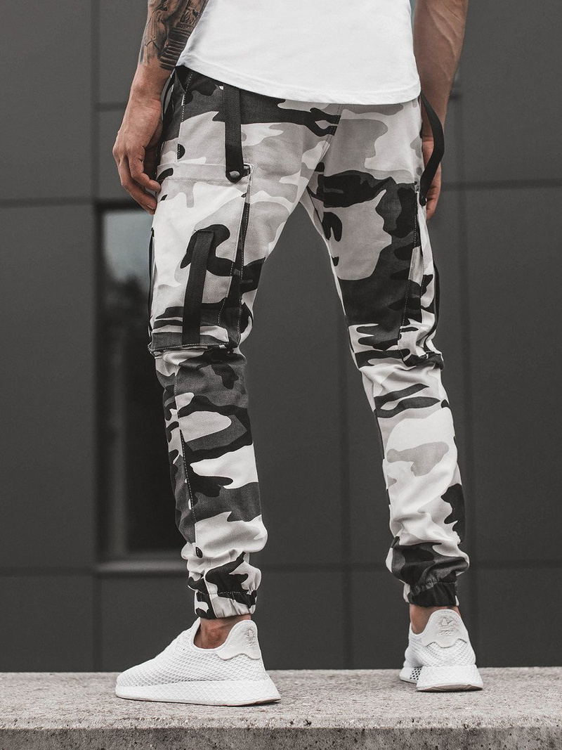 Férfi nadrág jogger Fekete-fehér OZONEE O/11102