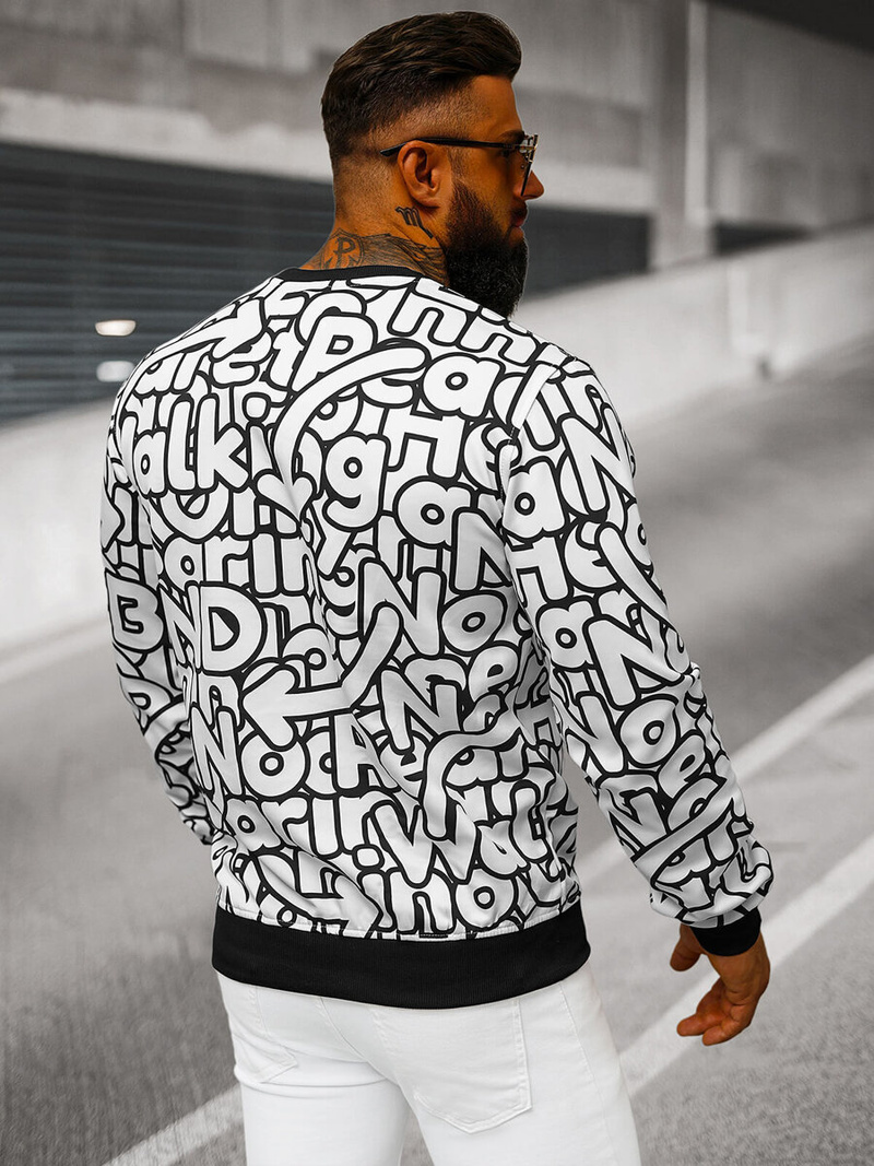 Férfi Pulóver Fehér OZONEE JS/8B1137/1