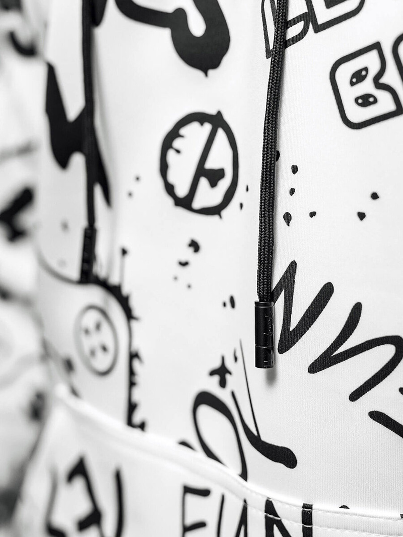 Férfi kapucnis pulóver fehér OZONEE JS/8B1227/1