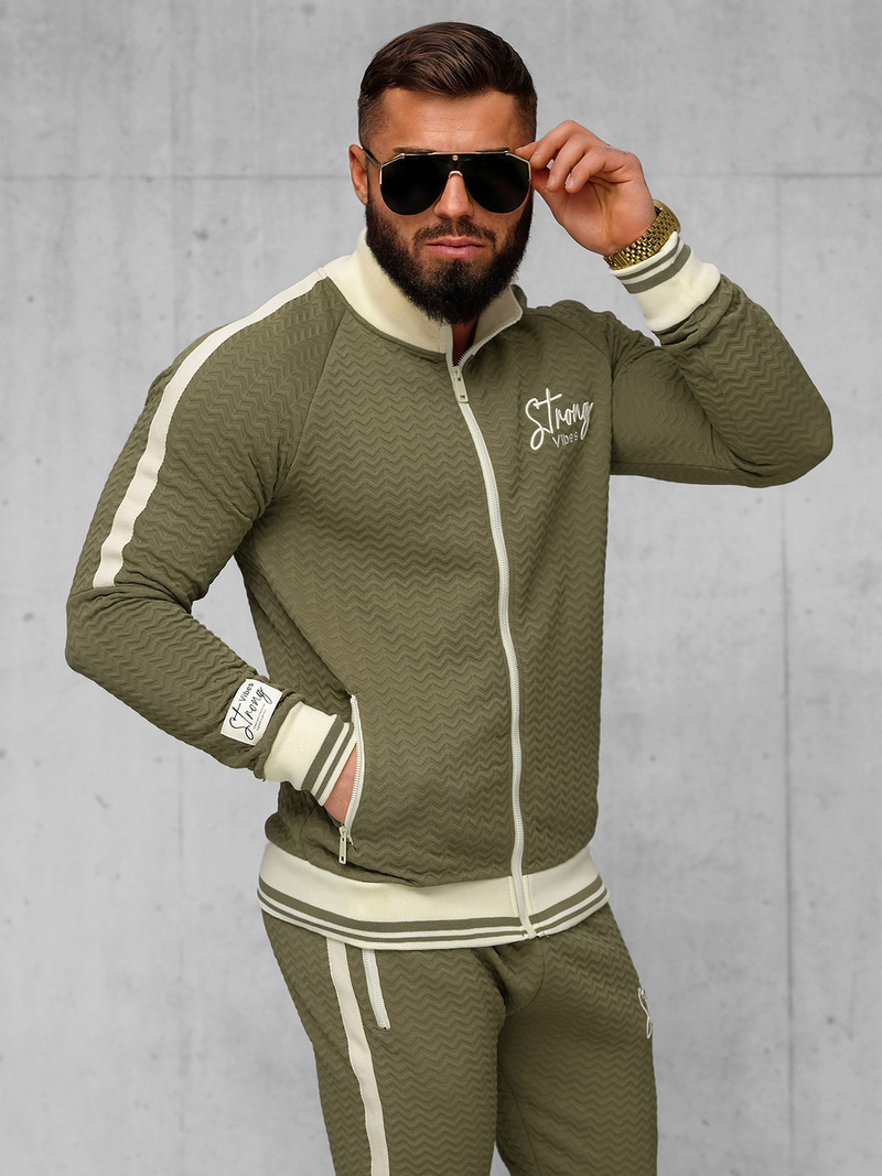 Férfi melegítő együttes khaki OZONEE O/FF5030AB