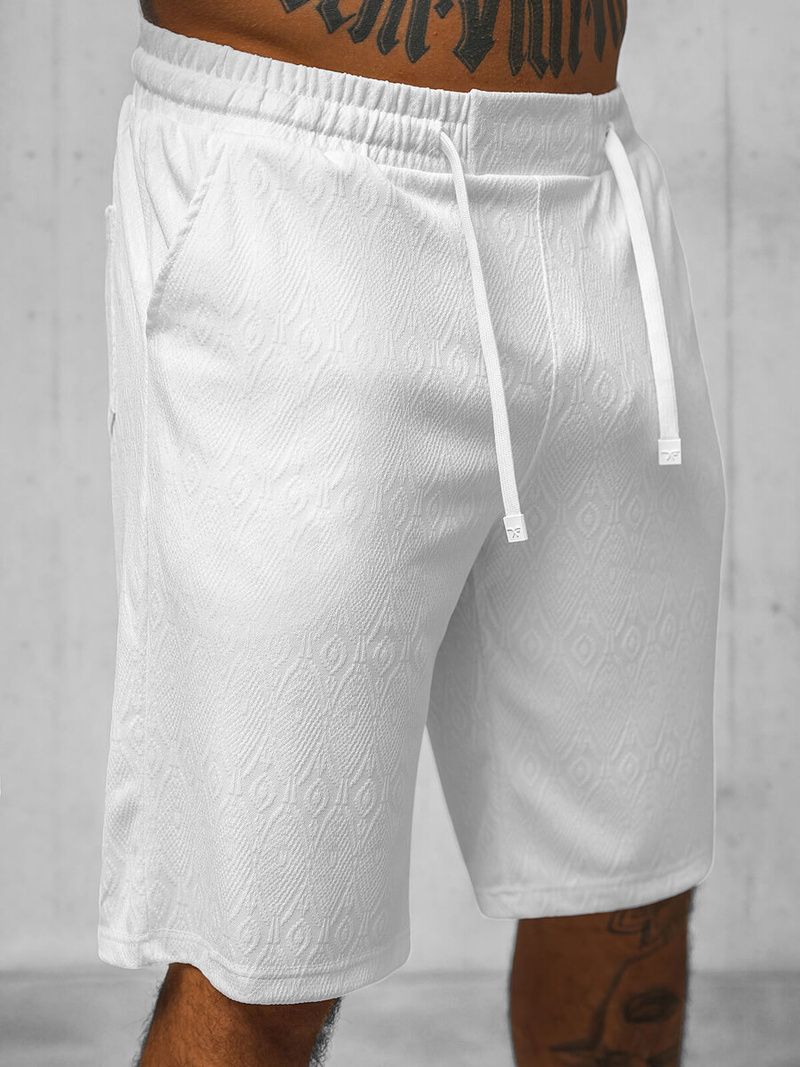 Férfi szett fehér - ing és rövidnadrág OZONEE O/3C325