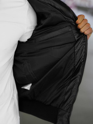 Férfi téli bőrkabát fekete OZONEE O/M795Z