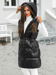 Női Hosszú Mellény Fekete OZONEE JS/5M3186/392Z