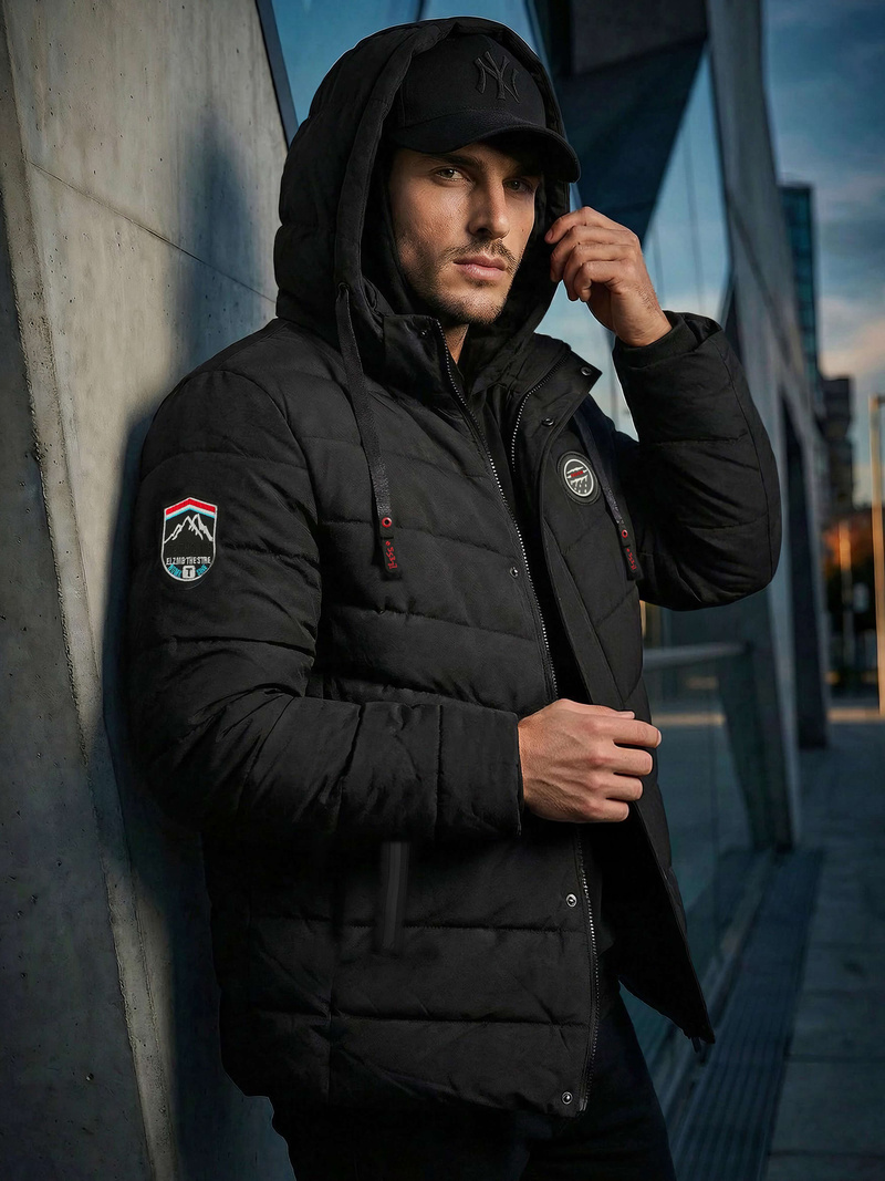 Férfi kabát fekete OZONEE JS/31M5081/392