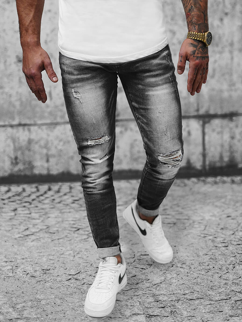 Férfi farmer nadrág fekete OZONEE NB/MP0024NZ