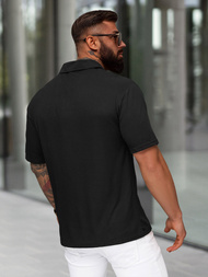 Férfi galléros póló fekete OZONEE O/YN2/593