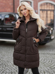 Női téli kabát csokoládé OZONEE JS/16M9302/158Z