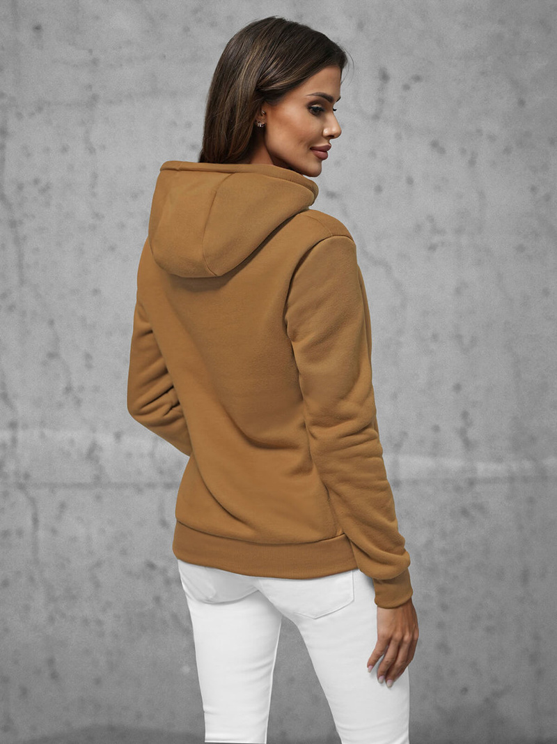 Női kapucnis pulóver Barna OZONEE JS/W02/157Z