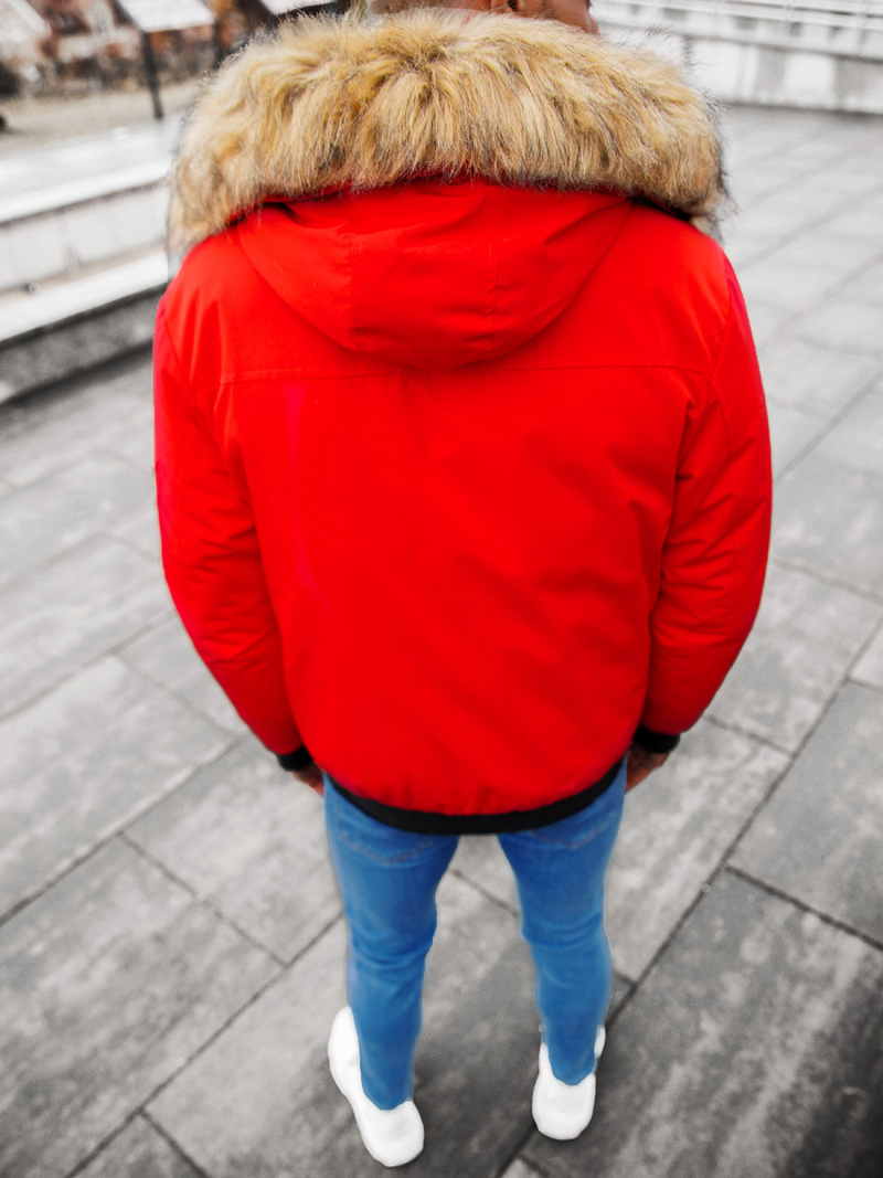 Férfi téli kabát piros OZONEE JS/M2019/275