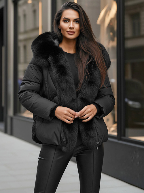 Női téli kabát fekete OZONEE O/16M9179/392