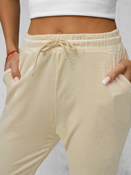 Női Velúr Melegítő Nadrág Ecru OZONEE JS/8K1532/155