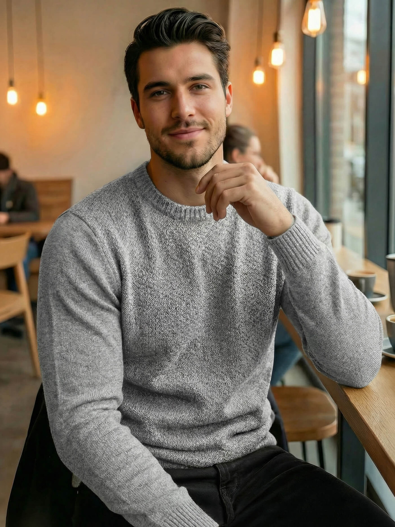 Férfi Pulóver Szürke OZONEE JS/59B3607/2