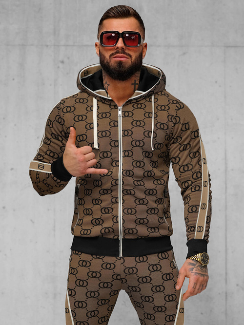 Férfi melegítő együttes sötét-bézs OZONEE O/FF3805AB