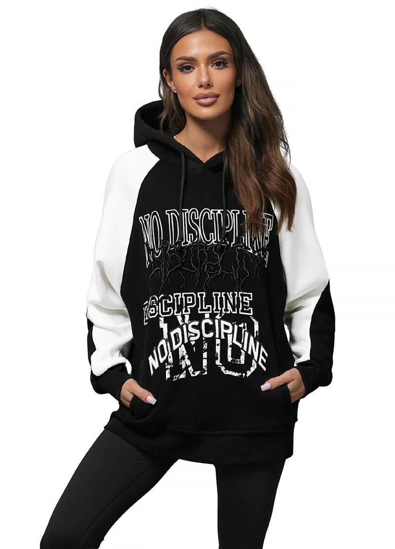 Kapucnis felső fekete OZONEE O/SWE23037Z