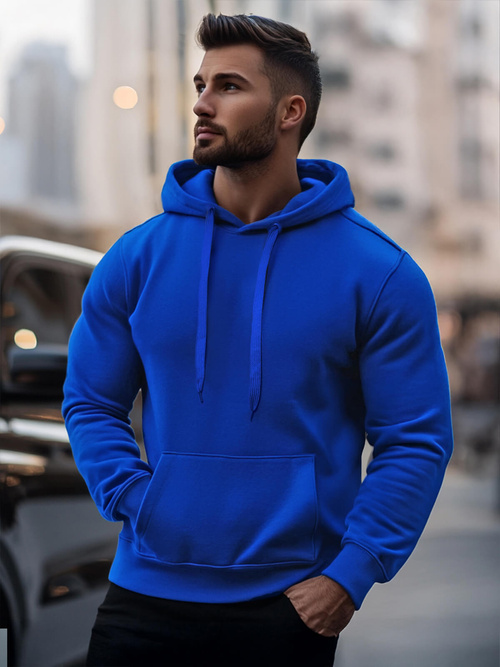 Férfi kapucnis pulóver Kobalt OZONEE JS/2009Z