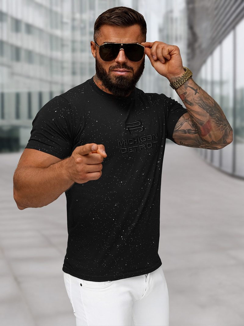 Férfi Póló Fekete OZONEE O/QQ1389