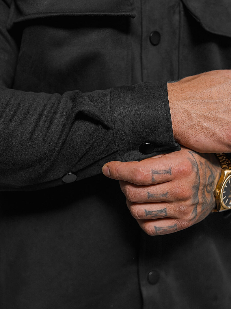 Férfi Ing Fekete OZONEE O/GOM23039