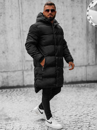 Férfi steppelt Kabát Fekete OZONEE O/M799