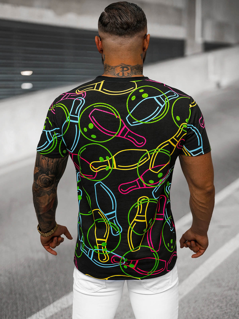 Férfi Póló Fekete OZONEE O/T1272/3