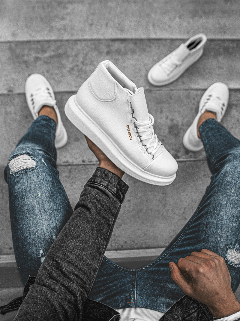 Férfi magasszárú sneakersek Fehér OZONEE CH/258