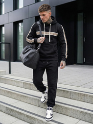 Férfi kapucnis felső fekete OZONEE JS/8B1729/3Z