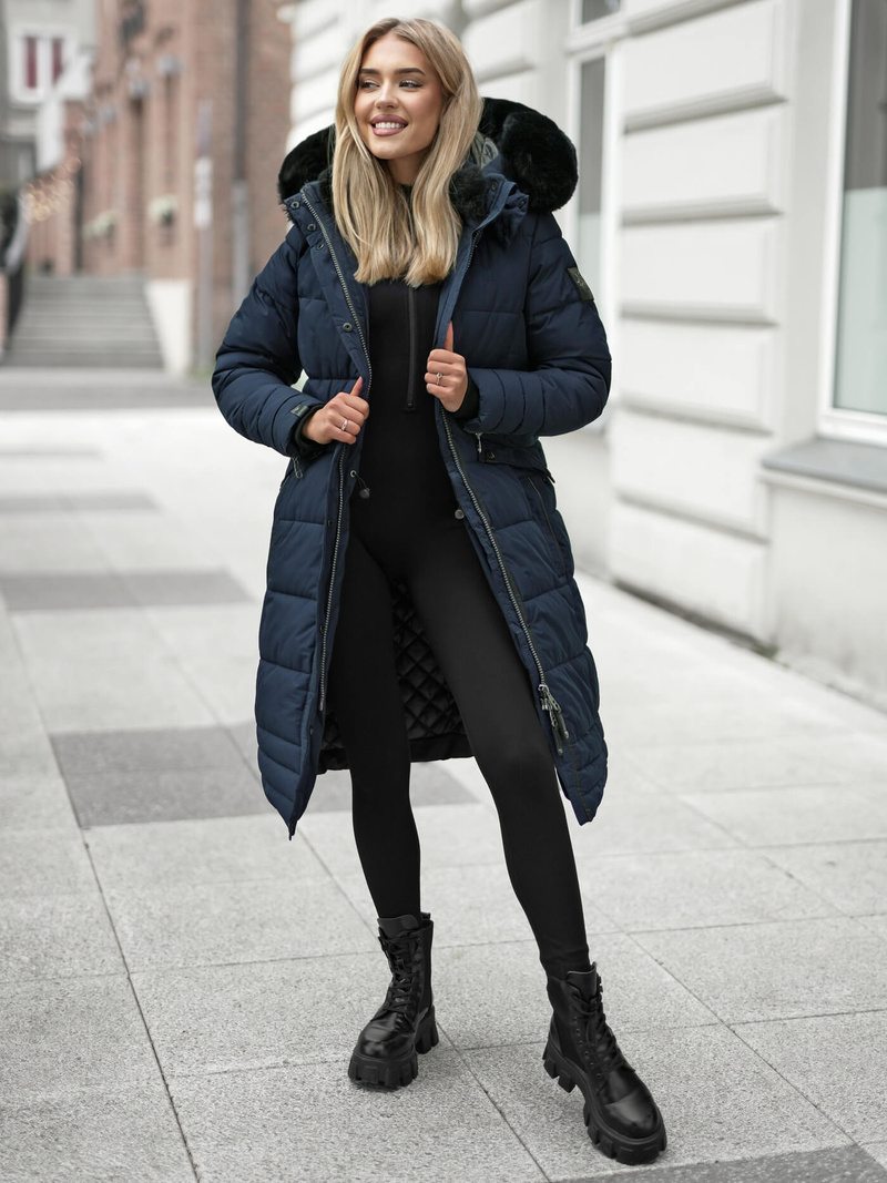 Női téli kabát póló gránát OZONEE O/W377