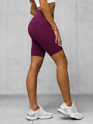 Rövid női leggings burgundia OZONEE JS/XY24003S