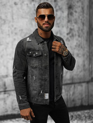 Férfi farmer dzseki fekete OZONEE NB/MJ515N