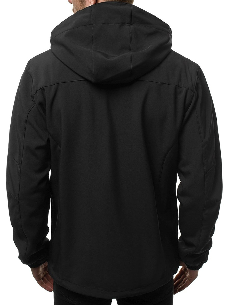 Férfi kapucnis softshell kabát fekete-sárga OZONEE GE/12267