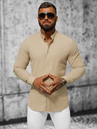 Férfi Ing Bézs OZONEE O/V56