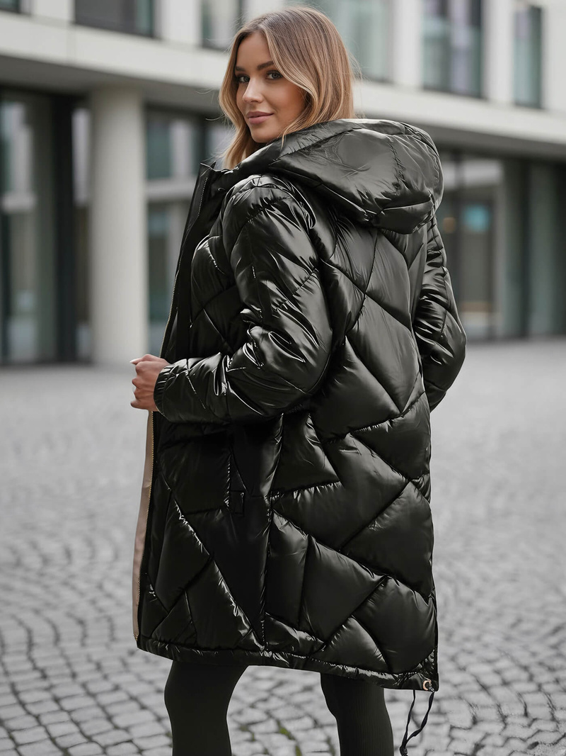 Női téli kabát fekete OZONEE JS/5M3189/392Z