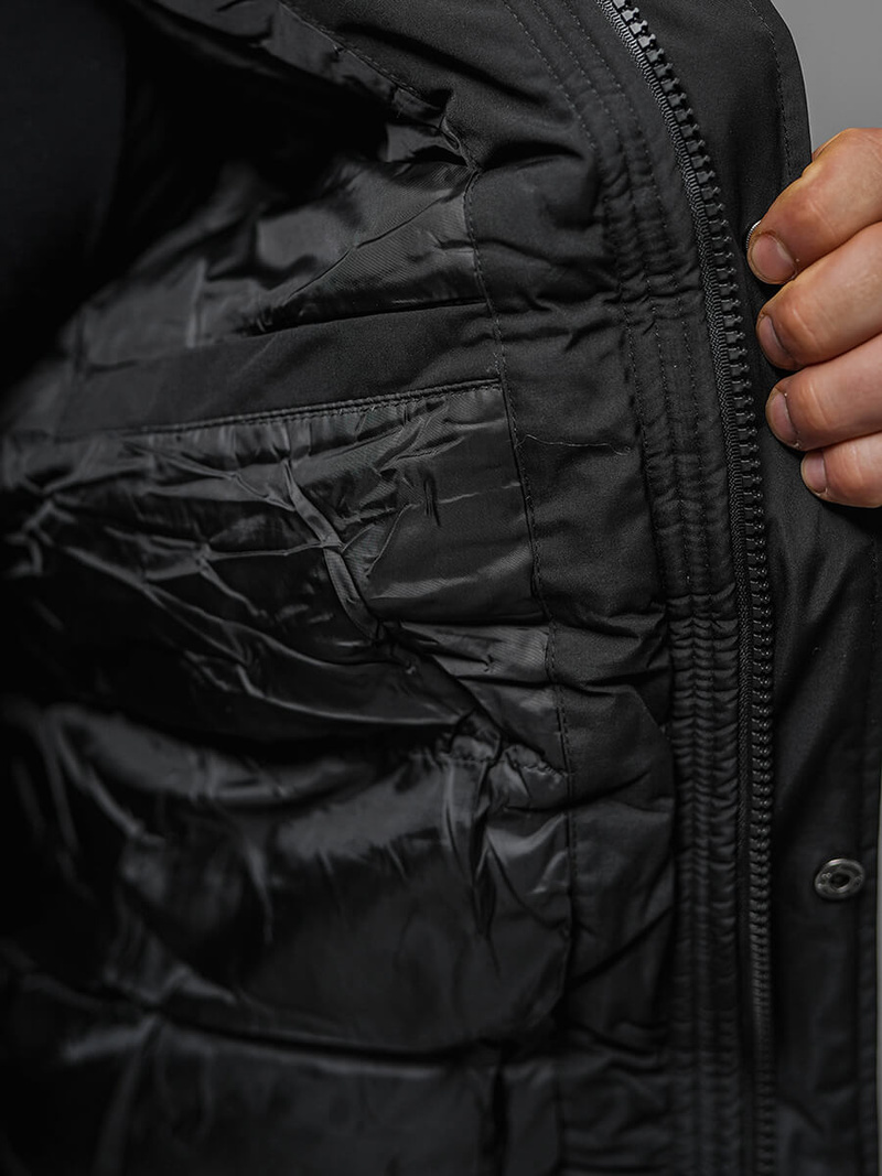 Férfi Steppelt Kabát Fekete OZONEE JS/27M8100