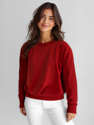 Női pulóver sötétvörös OZONEE JS/W01Z