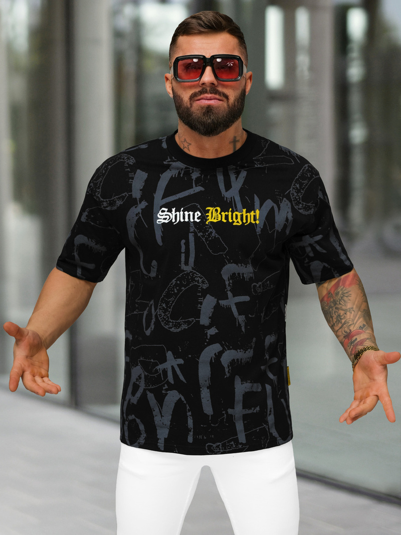 Férfi Póló Fekete OZONEE O/YN2/621