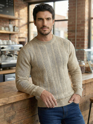 Férfi Pulóver Bézs OZONEE JS/59B3608/155