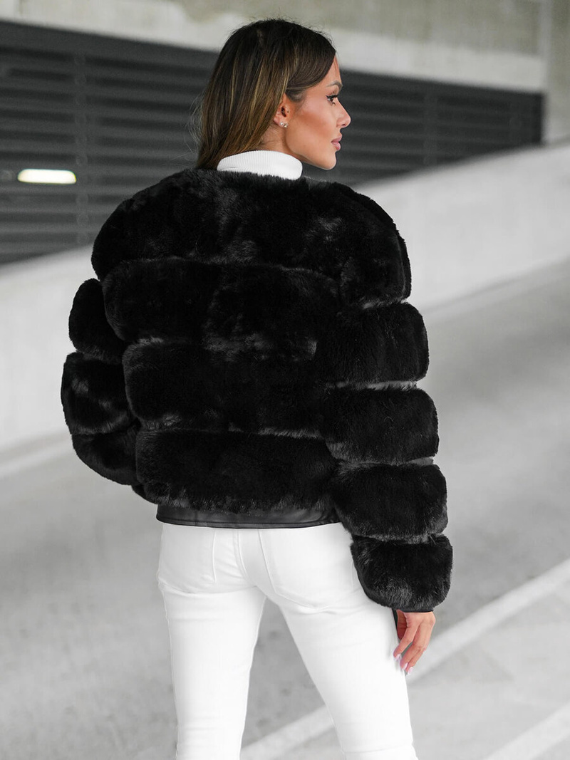 Női téli kabát fekete OZONEE JS/11Z8080Z