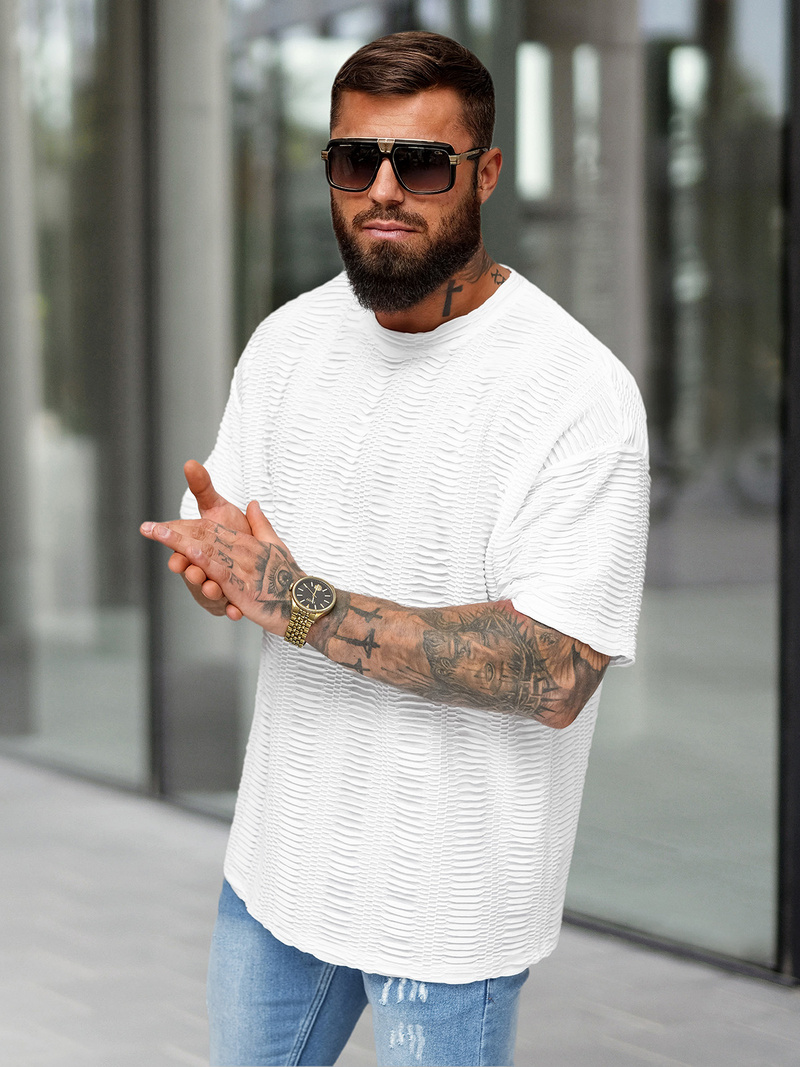 Férfi Póló Fehér OZONEE O/B1149