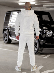 Férfi melegítő szett velúr fehér OZONEE O/3C390