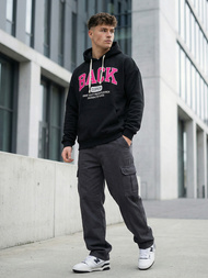 Férfi kapucnis felső fekete OZONEE O/TT30513Z