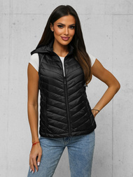 Női hosszú mellény fekete OZONEE JS/16M9255/392