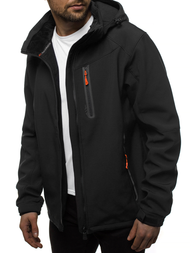 Férfi kapucnis softshell kabát fekete-narancs OZONEE GE/12269Z