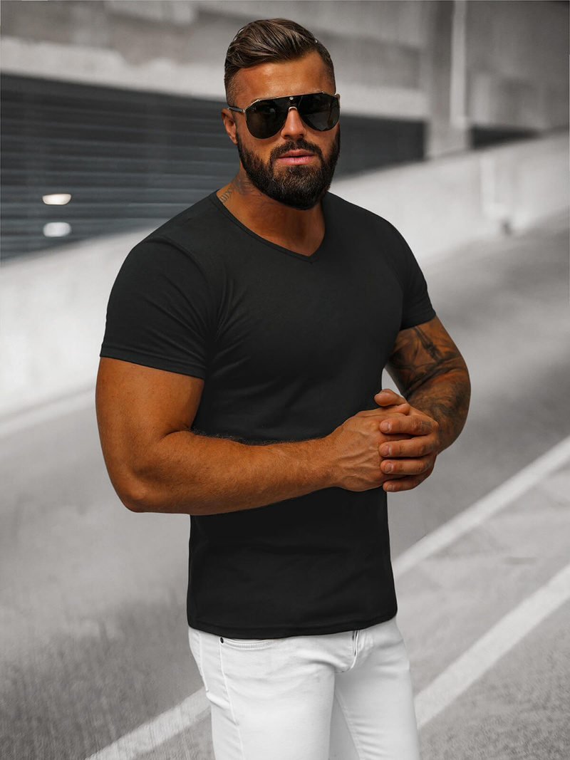 Férfi Póló Fekete OZONEE JS/712007Z