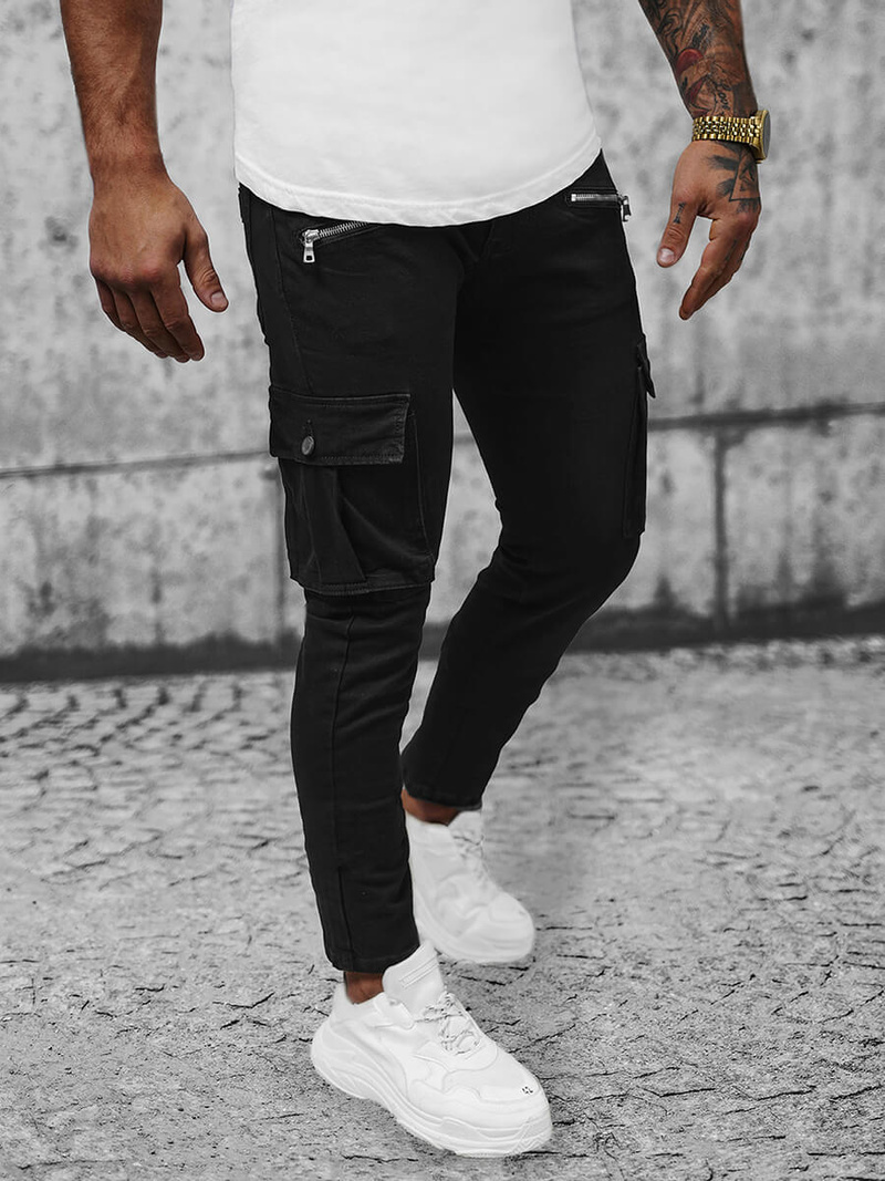 Férfi farmer nadrág fekete OZONEE NB/MP0123N