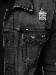 Férfi farmer dzseki fekete OZONEE NB/MJ515N