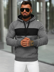 Férfi kapucnis felső grafit OZONEE JS/8B1315/5