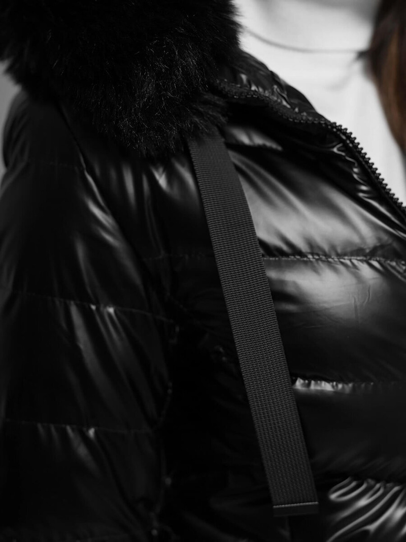 Női téli kabát fekete OZONEE JS/5M3138/392A